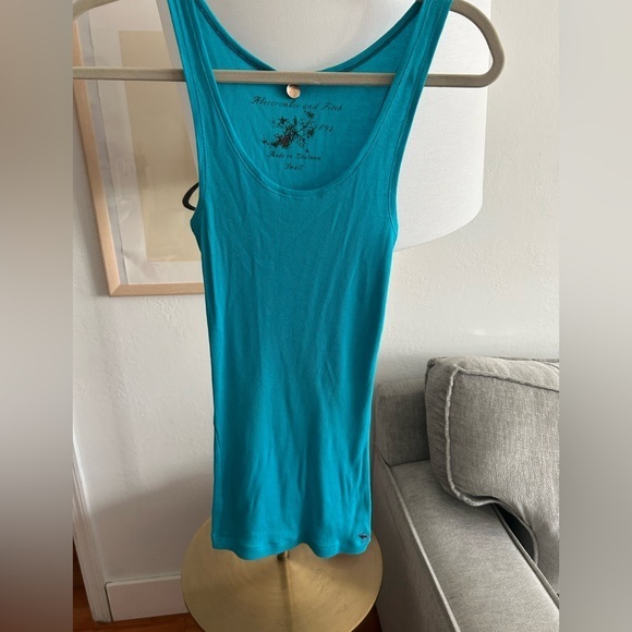 Abercrombie & Fitch Tops - Abercrombie Blue turquoise Vintage Slim Fit Y2K 90’s Fairy Emo Top Size S